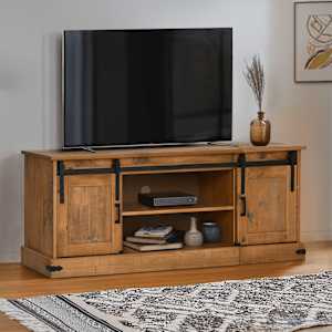 TV skříňka HALDEN 2 posuvné dveře 150x40x60 cm Masivní dřevo