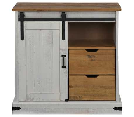 vidaXL Komoda HALDEN s kliznim vratima bijela 80x40x80 cm puno drvo