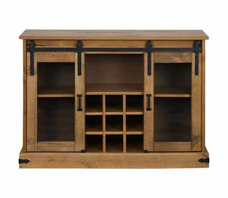 vidaXL senkki HALDEN 2 liukuovea 112x40x80 cm massiivipuuta