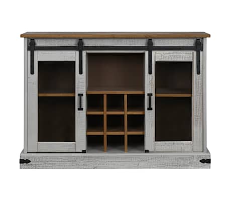 vidaXL Bufetă HALDEN 2 uși glisante alb 112x40x80 cm lemn masiv