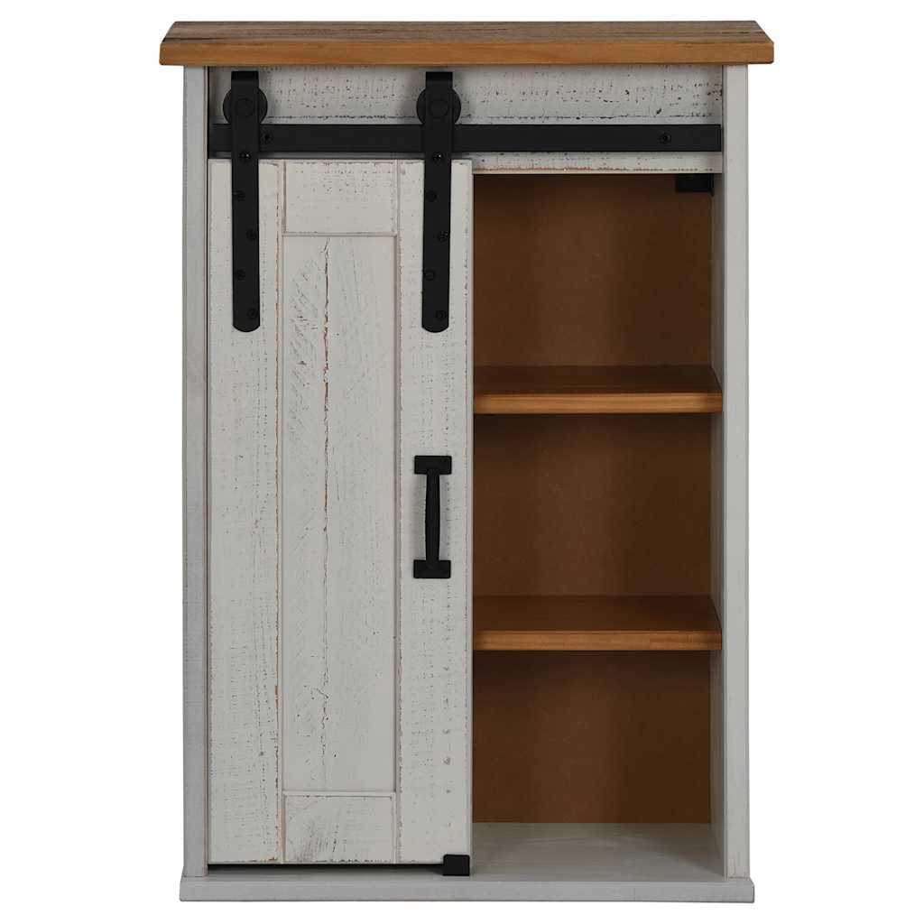 vidaXL Hangkast HALDEN met schuifdeur 49x22,5x70 cm grenenhout wit afbeelding