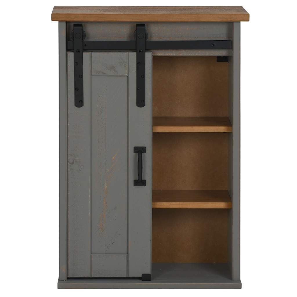 vidaXL Hangkast HALDEN met schuifdeur 49x22,5x70 cm grenenhout grijs afbeelding