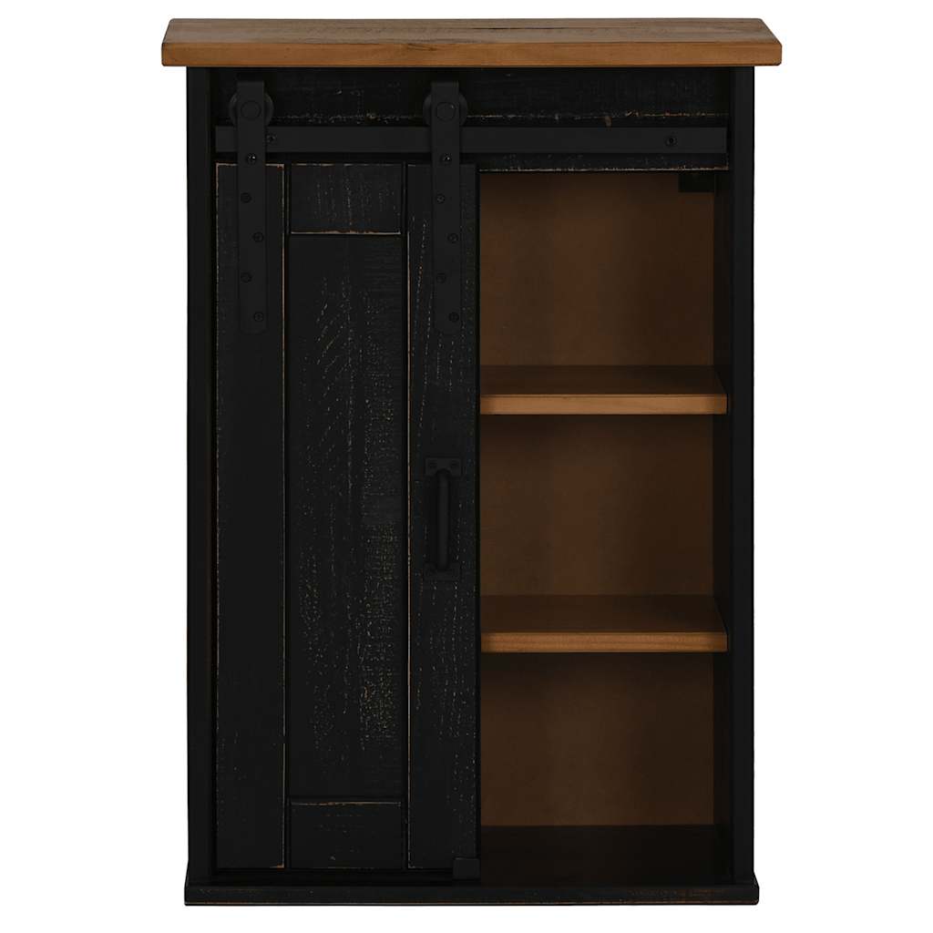 vidaXL Hangkast HALDEN met schuifdeur 49x22,5x70 cm grenenhout zwart afbeelding