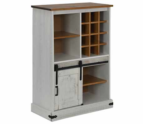 vidaXL Wine Cabinet HALDEN with Wine Racks and Sliding Door White Pine