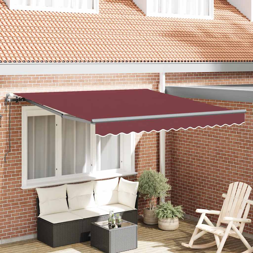 vidaXL Copertina retractabilă automat, vișiniu, 300x250 cm