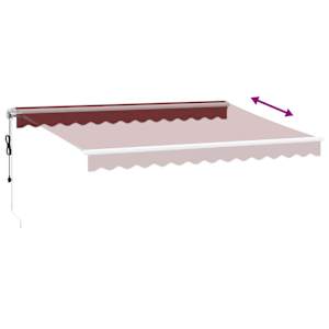Automatická zatahovací markýza burgundská 350 x 250 cm - obrázek 5