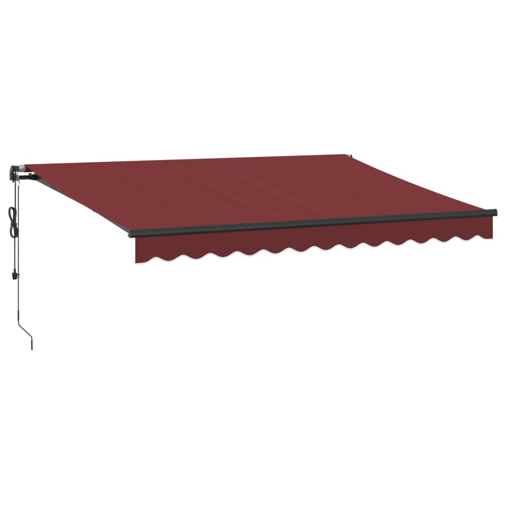 vidaXL Automatická zatahovací markýza burgundská 350 x 250 cm