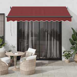 Automatická zatahovací markýza s LED burgundská 350 x 250 cm - obrázek 1