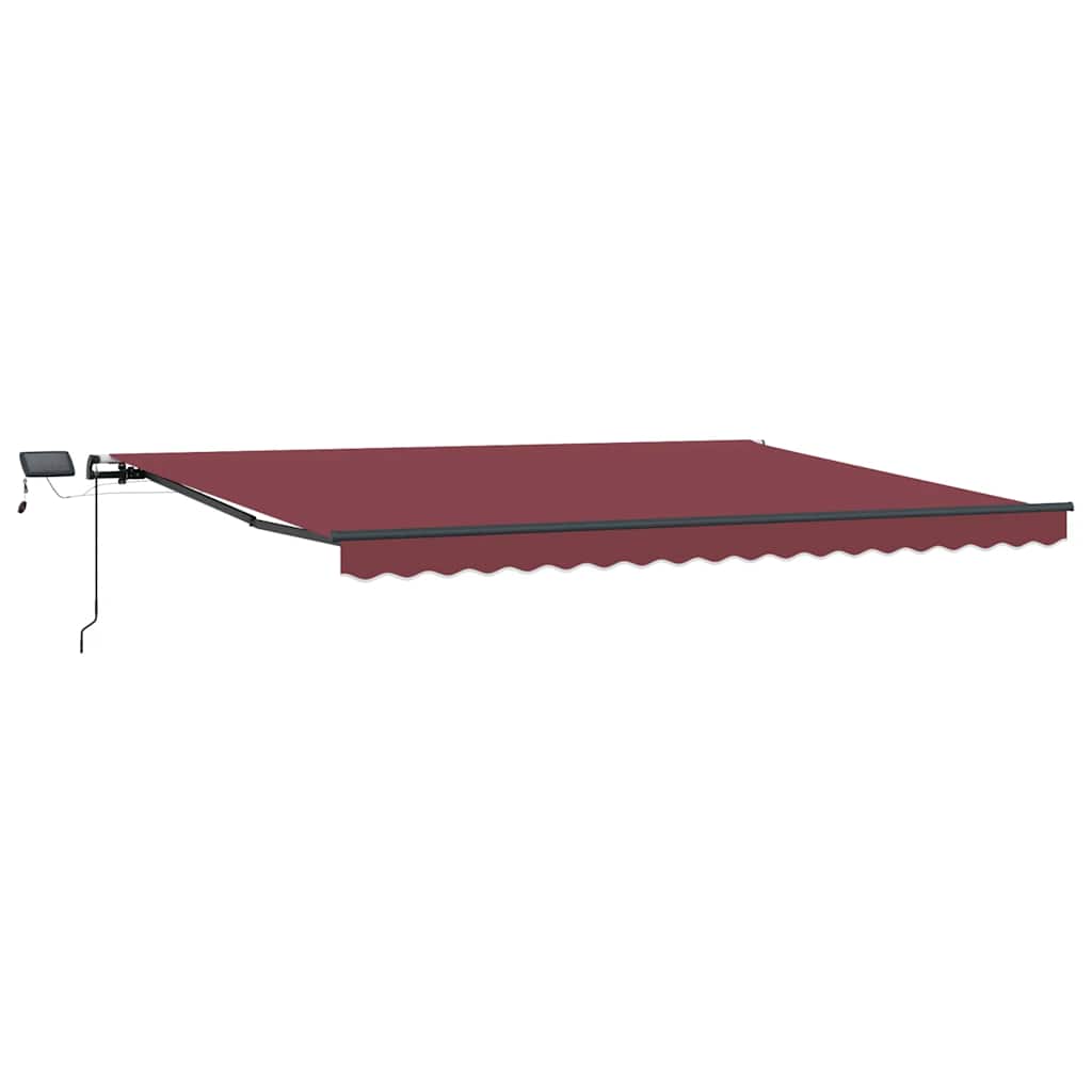 vidaXL Ručně zatahovací markýza s LED světly burgundská 400 x 300 cm