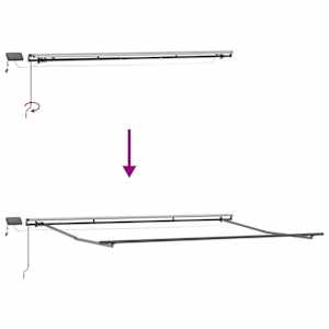 Ručně zatahovací markýza s LED světly burgundská 400 x 300 cm - obrázek 10