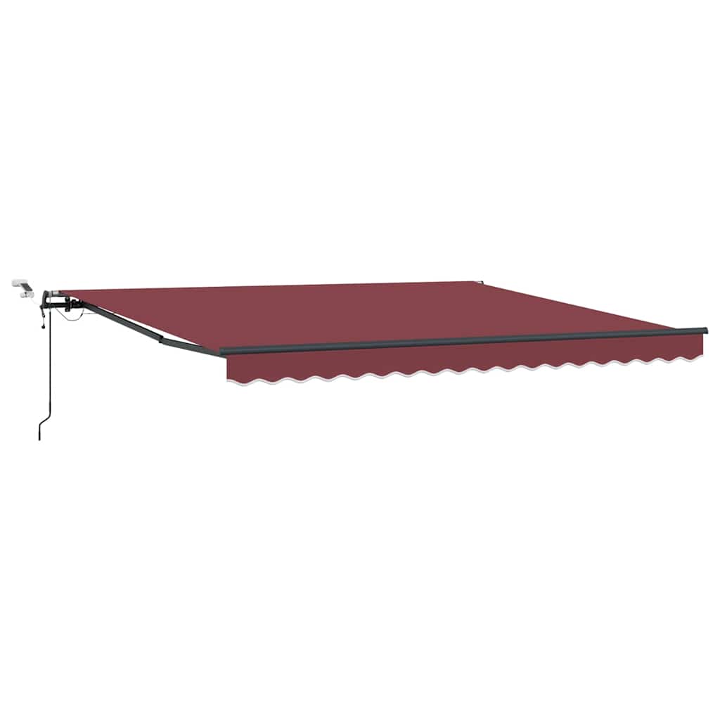vidaXL Automatická zatahovací markýza s LED burgundská 400 x 300 cm
