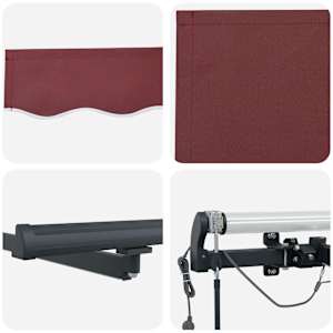 Automatická zatahovací markýza s LED burgundská 400 x 300 cm - obrázek 10