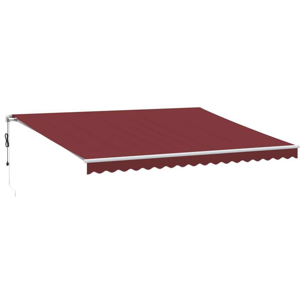 vidaXL Automatická zatahovací markýza burgundská 450 x 300 cm