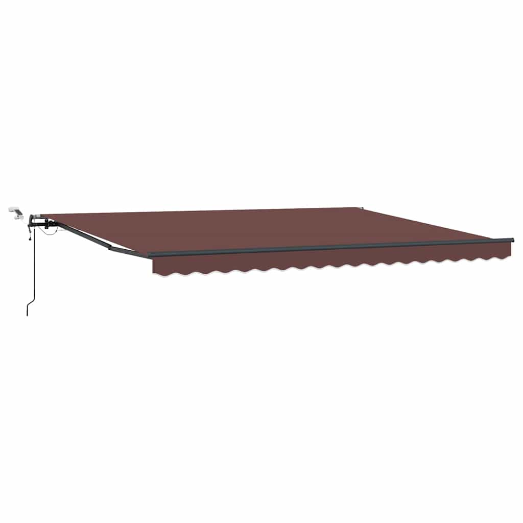 vidaXL Automatická zatahovací markýza s LED burgundská 450 x 300 cm