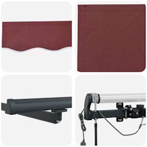 Automatická zatahovací markýza s LED burgundská 450 x 300 cm - obrázek 12