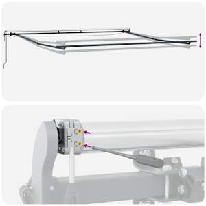 Automatická zatahovací markýza s LED burgundská 450 x 300 cm - obrázek 11