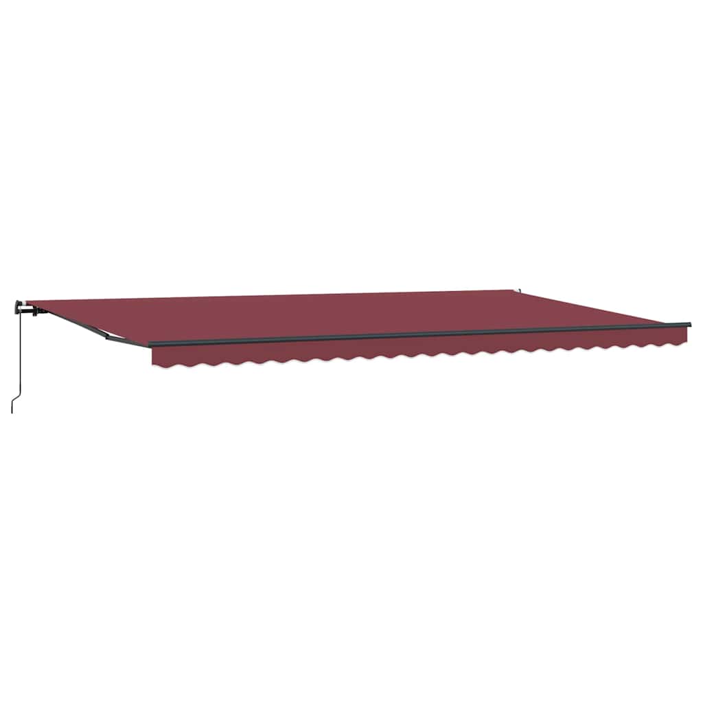 vidaXL Ručně zatahovací markýza burgundská 600 x 300 cm