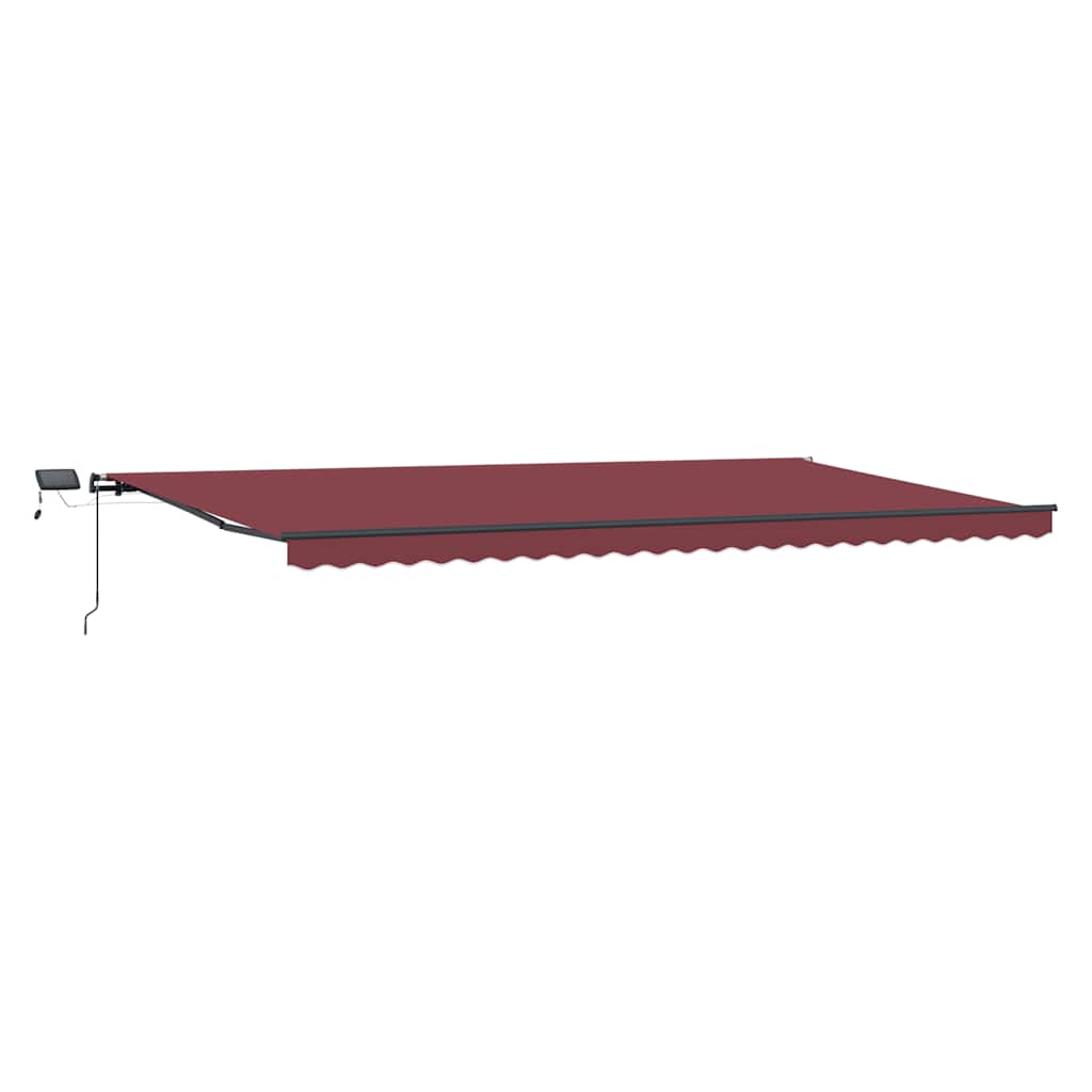 vidaXL Ručně zatahovací markýza s LED světly burgundská 600 x 300 cm