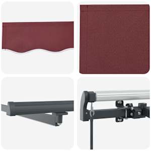 Ručně zatahovací markýza s LED světly burgundská 600 x 300 cm - obrázek 11