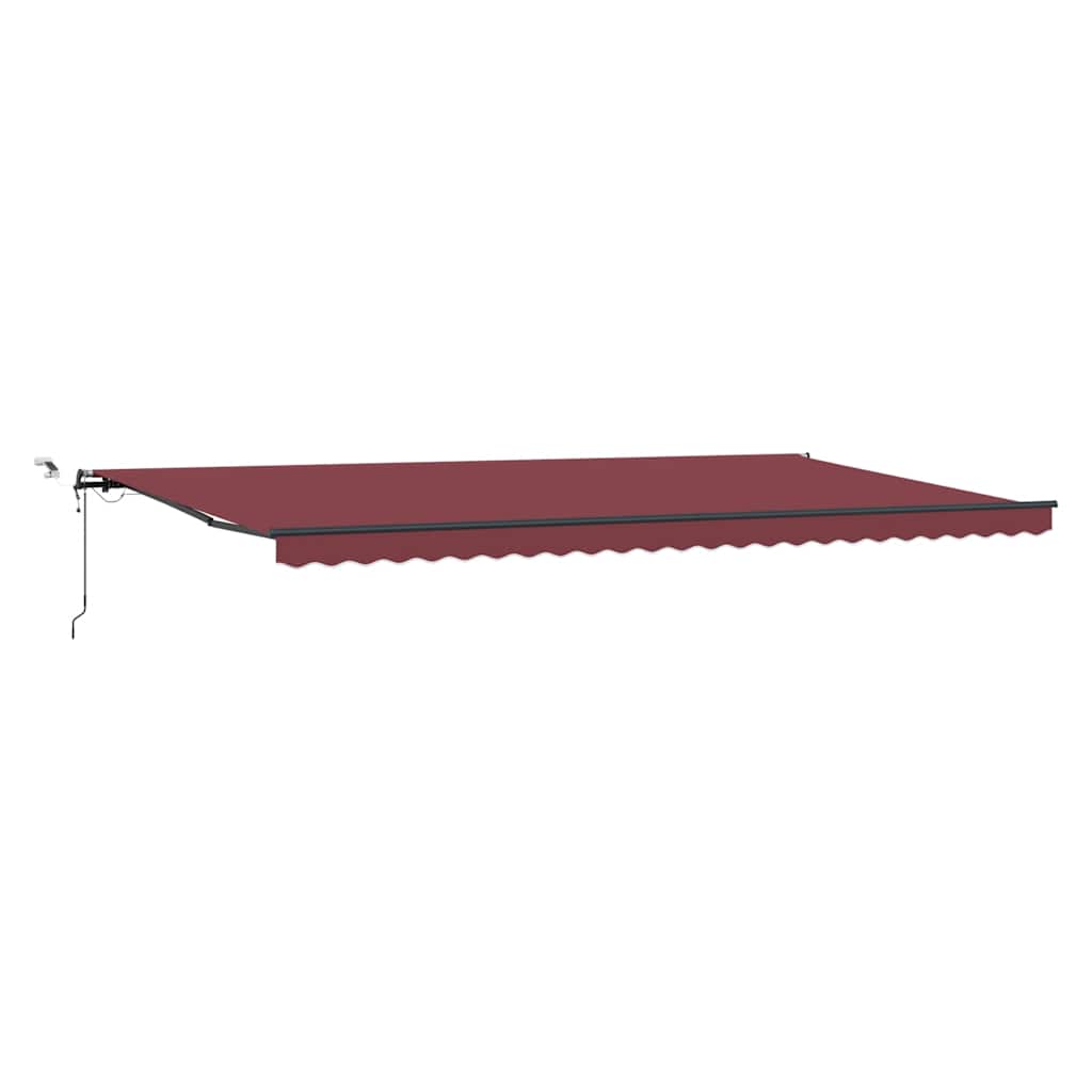 vidaXL Automatická zatahovací markýza s LED burgundská 600 x 300 cm