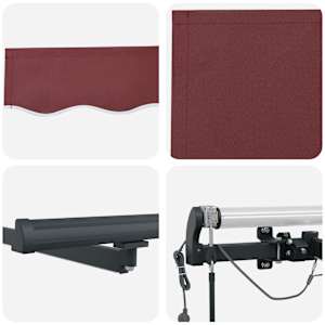 Automatická zatahovací markýza s LED burgundská 600 x 300 cm - obrázek 12