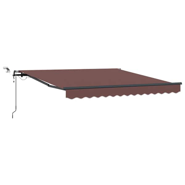 vidaXL automaatselt sisset&otilde;mmatav varikatus LEDiga, pruun, 300x250 cm