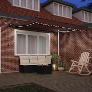 Automatická zatahovací markýza s LED světly hnědá 300 x 250 cm - obrázek 3