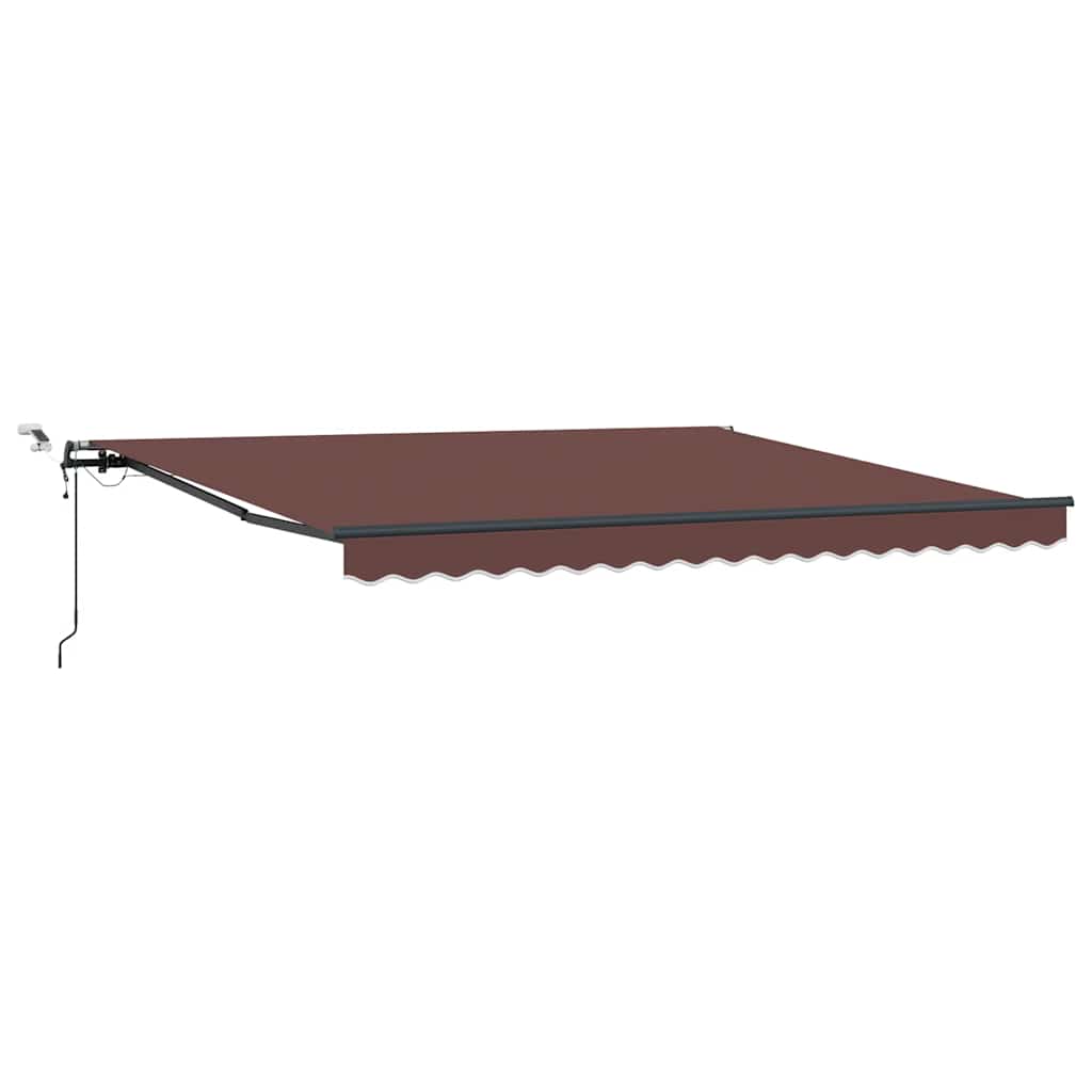 vidaXL Automatická zatahovací markýza s LED světly hnědá 400 x 300 cm