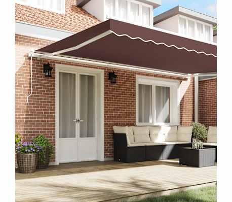 vidaXL Copertina retractabilă automat, maro, 500x300 cm