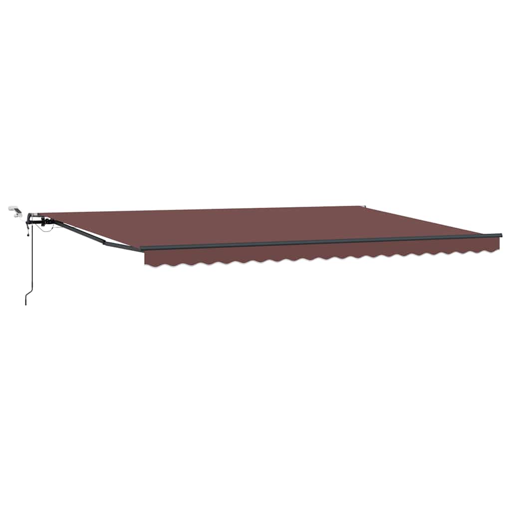 vidaXL Automatická zatahovací markýza s LED světly hnědá 500 x 300 cm