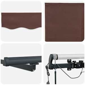 Automatická zatahovací markýza s LED světly hnědá 600 x 300 cm - obrázek 12