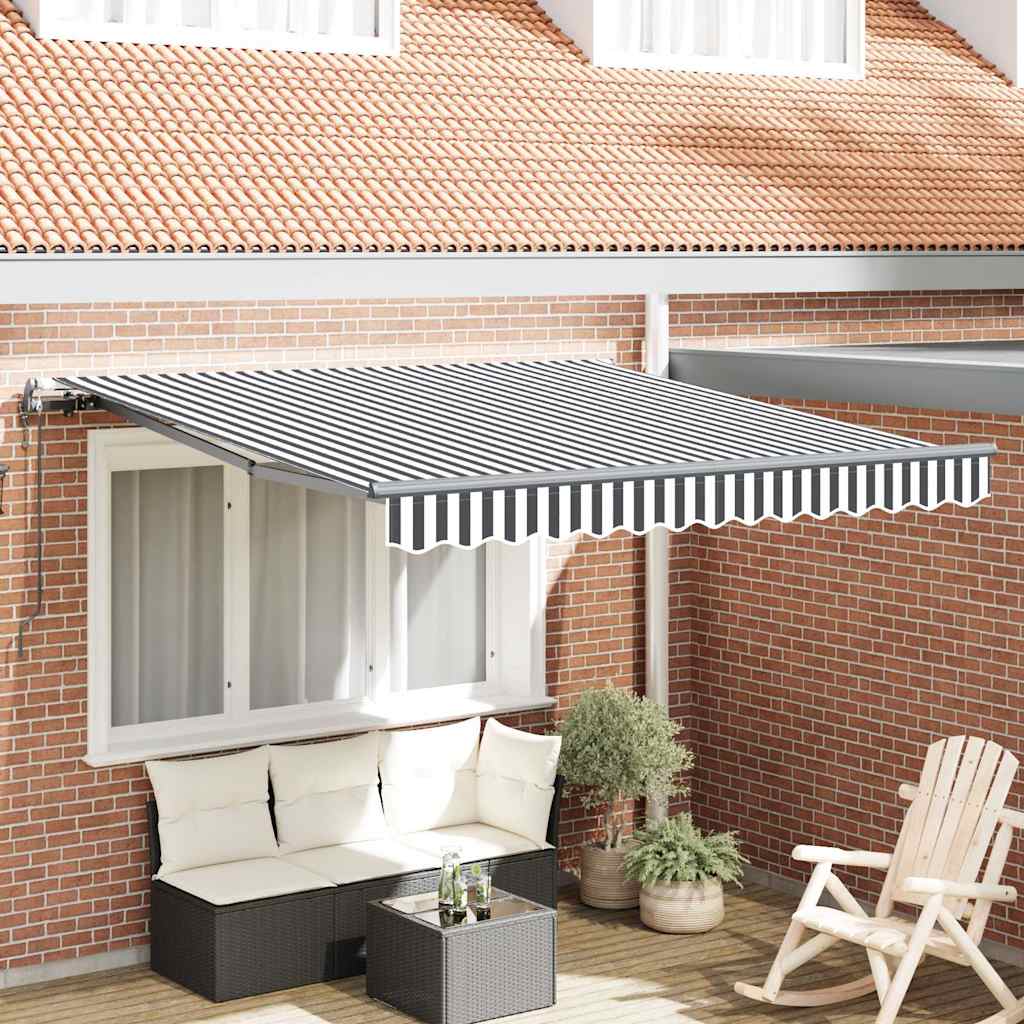 vidaXL Markise Automatisch Anthrazit und Weiß 300x250 cm