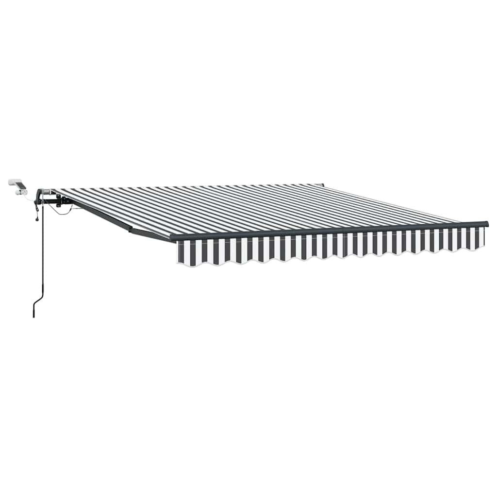 vidaXL Automatická zatahovací markýza s LED antracit a bílá 300x250 cm