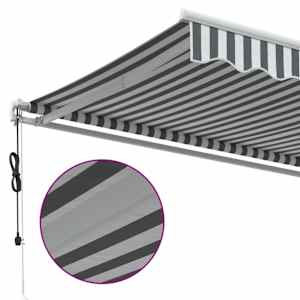Automatická zatahovací markýza antracitová a bílá 350 x 250 cm - obrázek 8