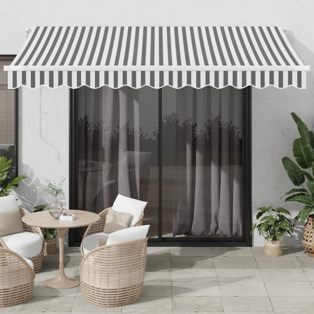 vidaXL Copertină retractabilă automat, antracit/alb, 350x250 cm