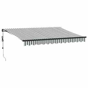 Automatická zatahovací markýza s LED antracit a bílá 350x250 cm - obrázek 2