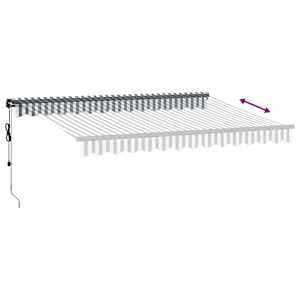 Automatická zatahovací markýza s LED antracit a bílá 350x250 cm - obrázek 6
