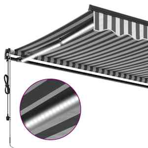 Automatická zatahovací markýza s LED antracit a bílá 350x250 cm - obrázek 8