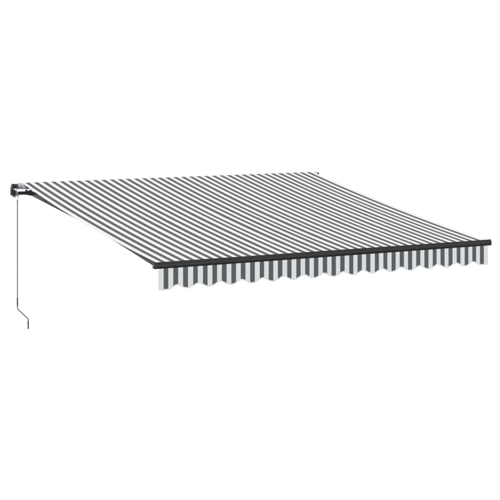 vidaXL Ručně zatahovací markýza antracitová a bílá 400 x 300 cm