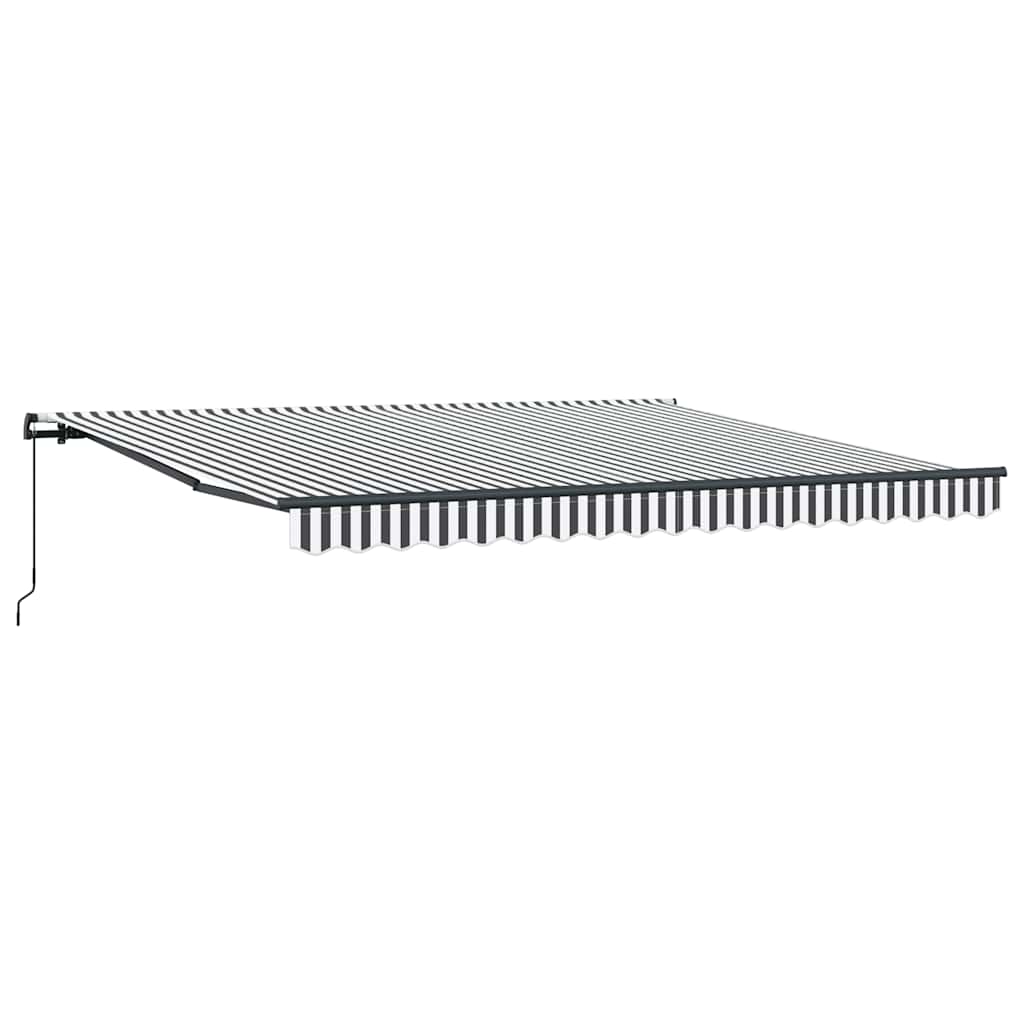 vidaXL Ručně zatahovací markýza antracitová a bílá 400 x 300 cm