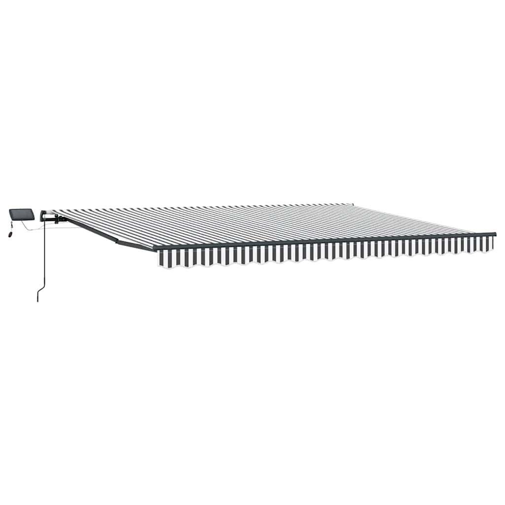 vidaXL Ručně zatahovací markýza s LED antracitová a bílá 400 x 300 cm