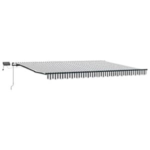 Ručně zatahovací markýza s LED antracitová a bílá 400 x 300 cm - obrázek 2
