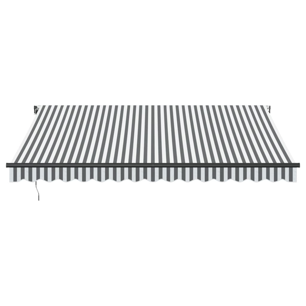 vidaXL Luifel automatisch uittrekbaar 400x300 cm antracietkleur en wit afbeelding