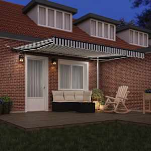 Automatická zatahovací markýza s LED antracit a bílá 400x300 cm - obrázek 3