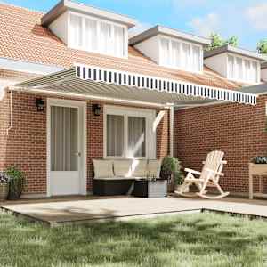 Avtomatsko zložljiva tenda antracit in bela 450x350 cm - slika 3