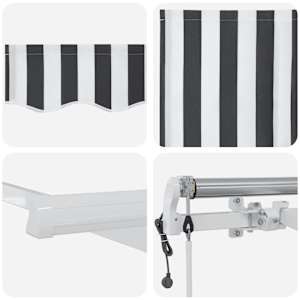 Avtomatsko zložljiva tenda antracit in bela 450x350 cm - slika 10