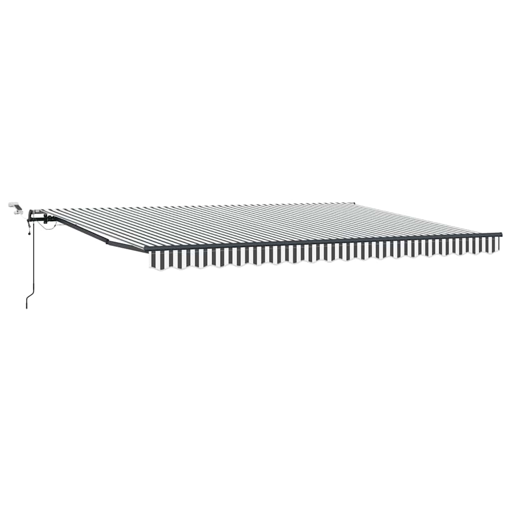vidaXL Automatická zatahovací markýza s LED antracit a bílá 450x300 cm