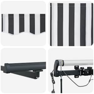 Avtomatsko zložljiva tenda z LED antracit in bela 450x300 cm - slika 12