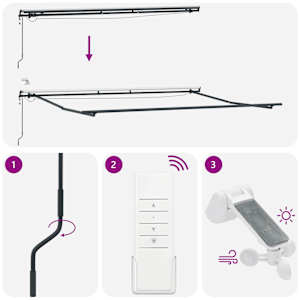 Avtomatsko zložljiva tenda z LED antracit in bela 450x300 cm - slika 10