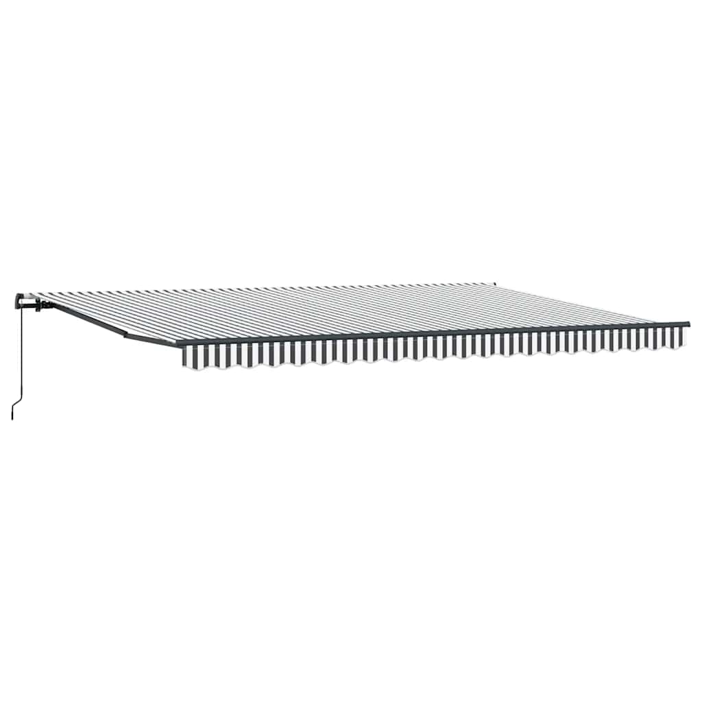 vidaXL Ručně zatahovací markýza antracitová a bílá 500 x 300 cm